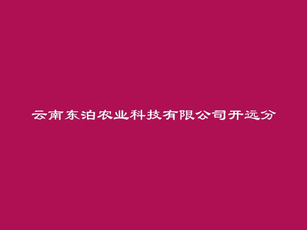 云南东泊农业科技有限公司开远分公司