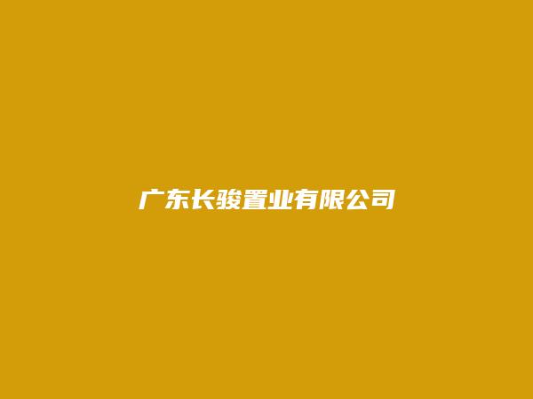 广东长骏置业有限公司