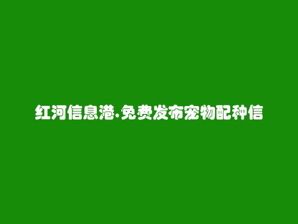 红河房产网APP-免费发布红河县宠物配种信息